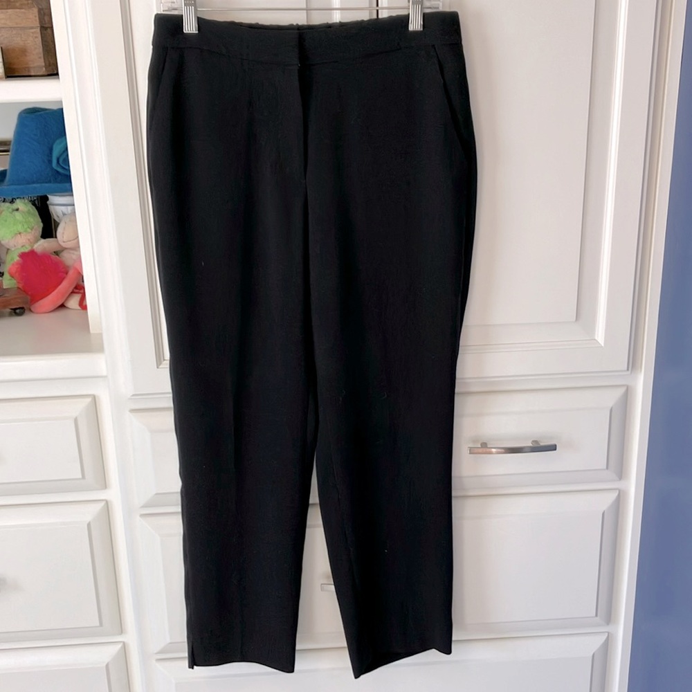 J Crew black pants with elastic band in back. Size 10.